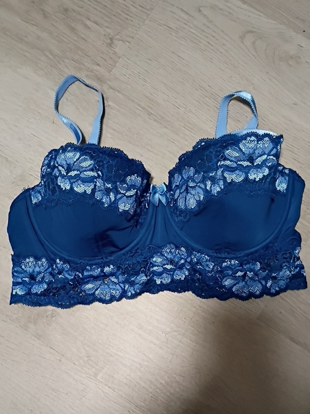 Adore Me Blue Lace Longline Bra
